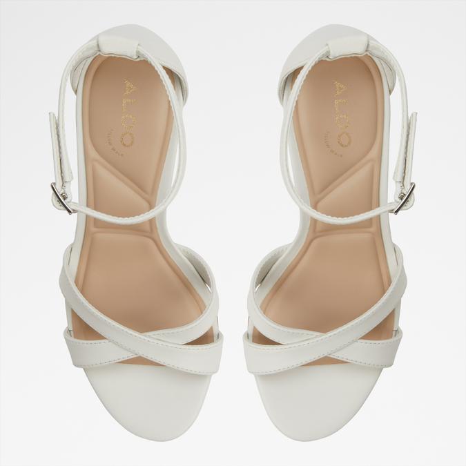 Melodie-In Women's White Block Heel Sandals