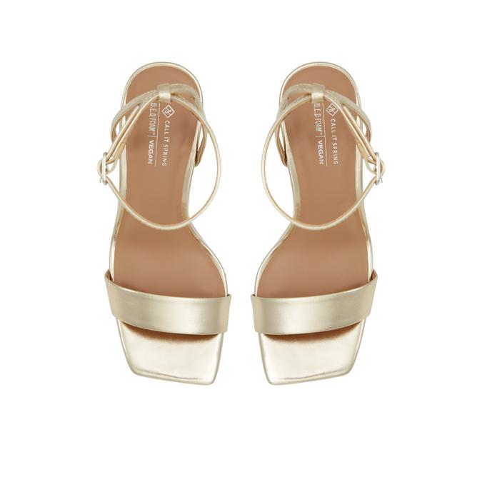 Dreaming Women's Gold Block Heel Sandals