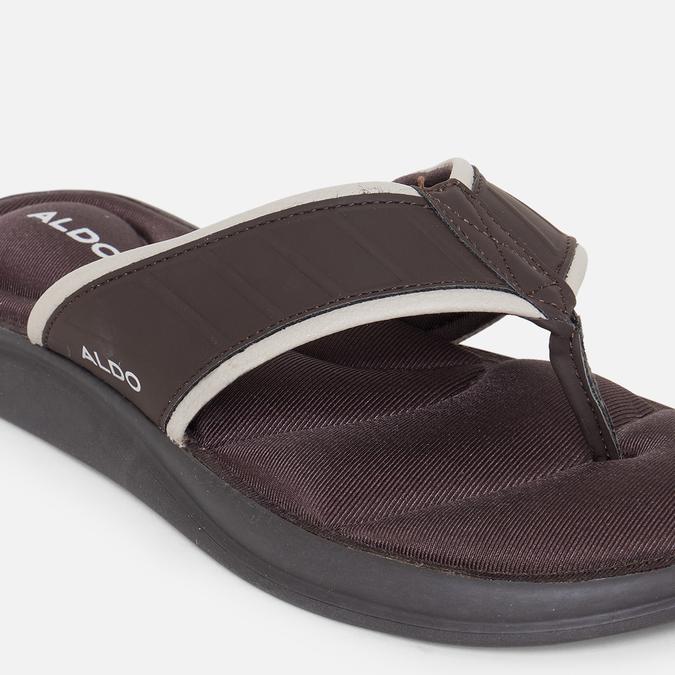 Rassen Men's Dark Brown Thong Sandals image number 4