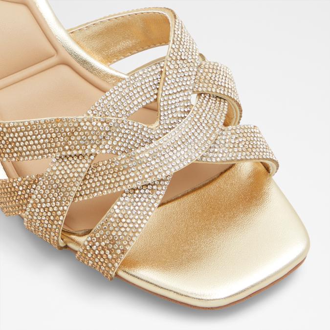 Curtsy Women's Gold Block Heel Sandals image number 5