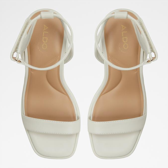 Berade-In Women's White Block Heel Sandals