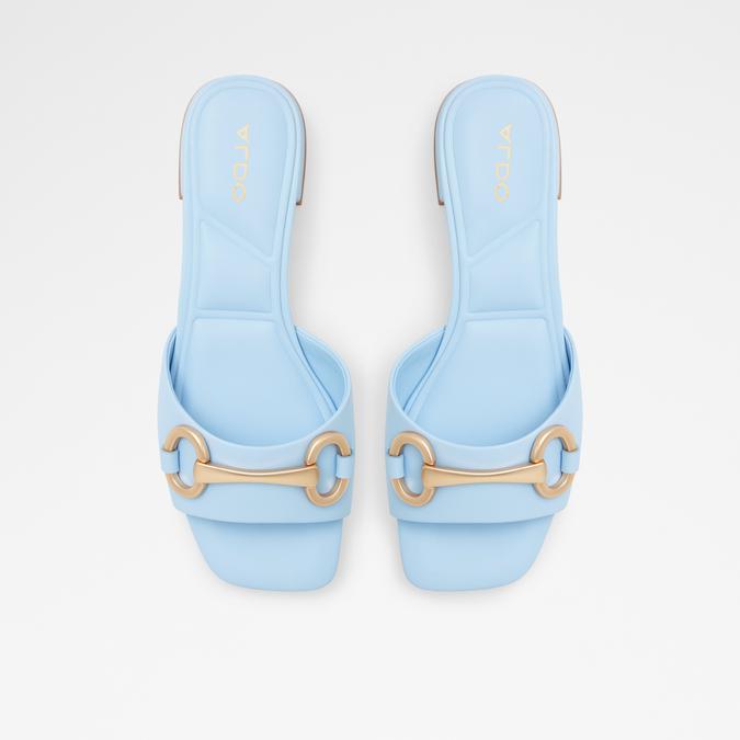 Faiza Women's Blue Block Heel Sandals