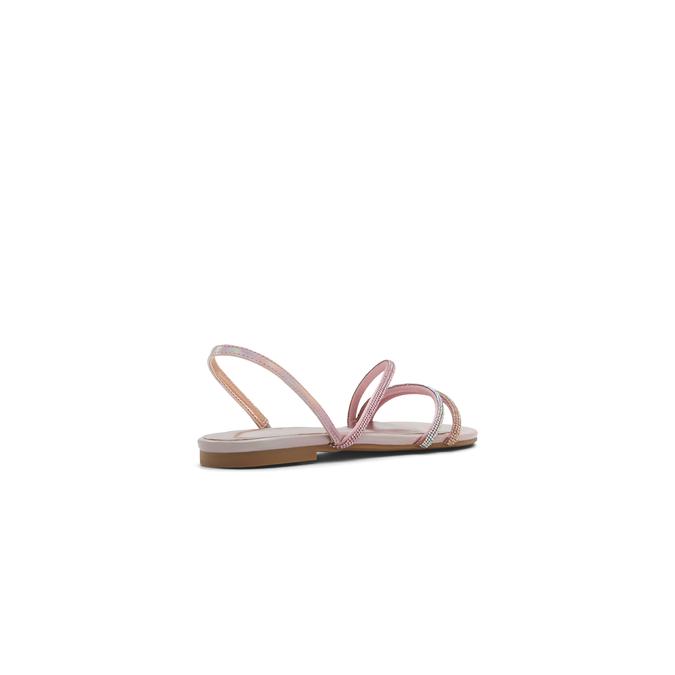 Glitter Women's Pink Flat Sandals image number 2