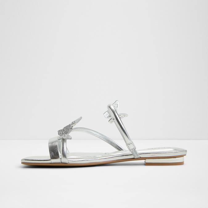 Flyhigh-In Women's Silver Flat Sandals image number 4
