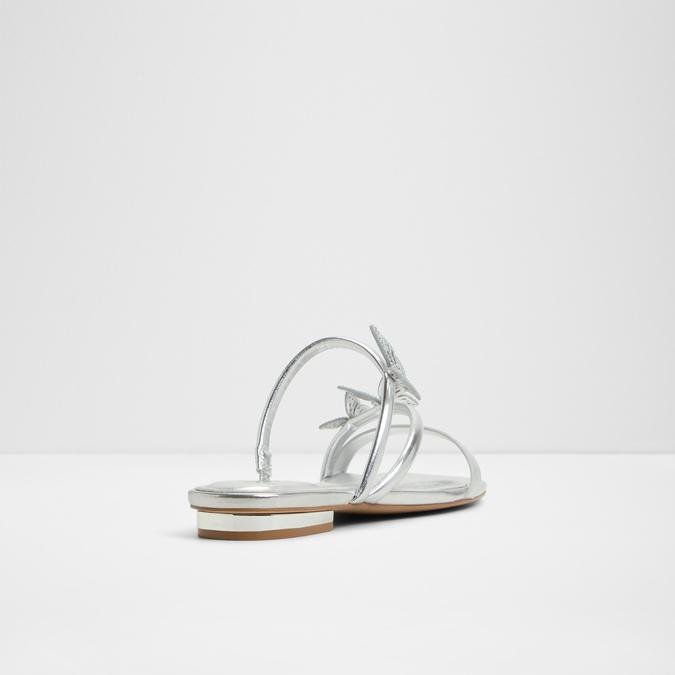 Flyhigh-In Women's Silver Flat Sandals image number 3