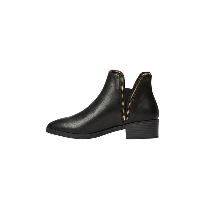 Umigon Women's Black Ankle Boots image number 3