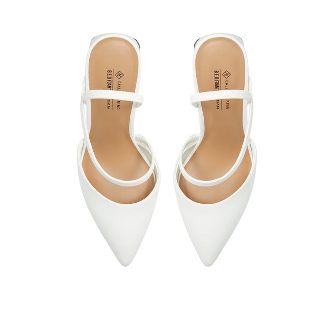 Call it Spring Faunaa Women's White Block Heel Shoes