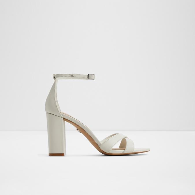 Melodie-In Women's White Block Heel Sandals