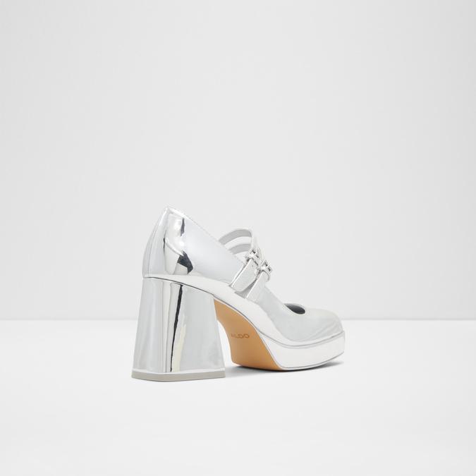 Manda Women's Silver Block Heel Shoes image number 3