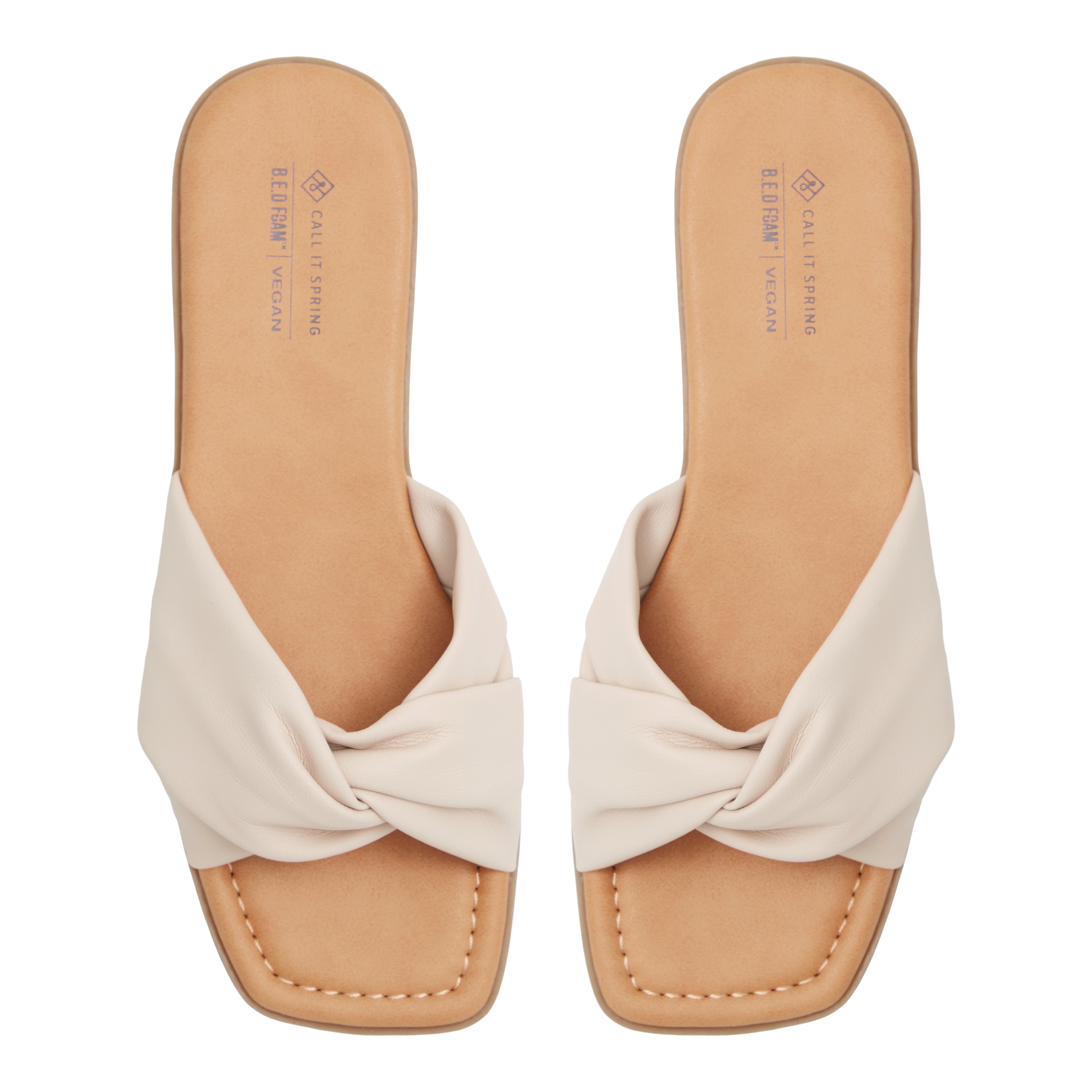 Peaches Women's Beige Flat Sandals