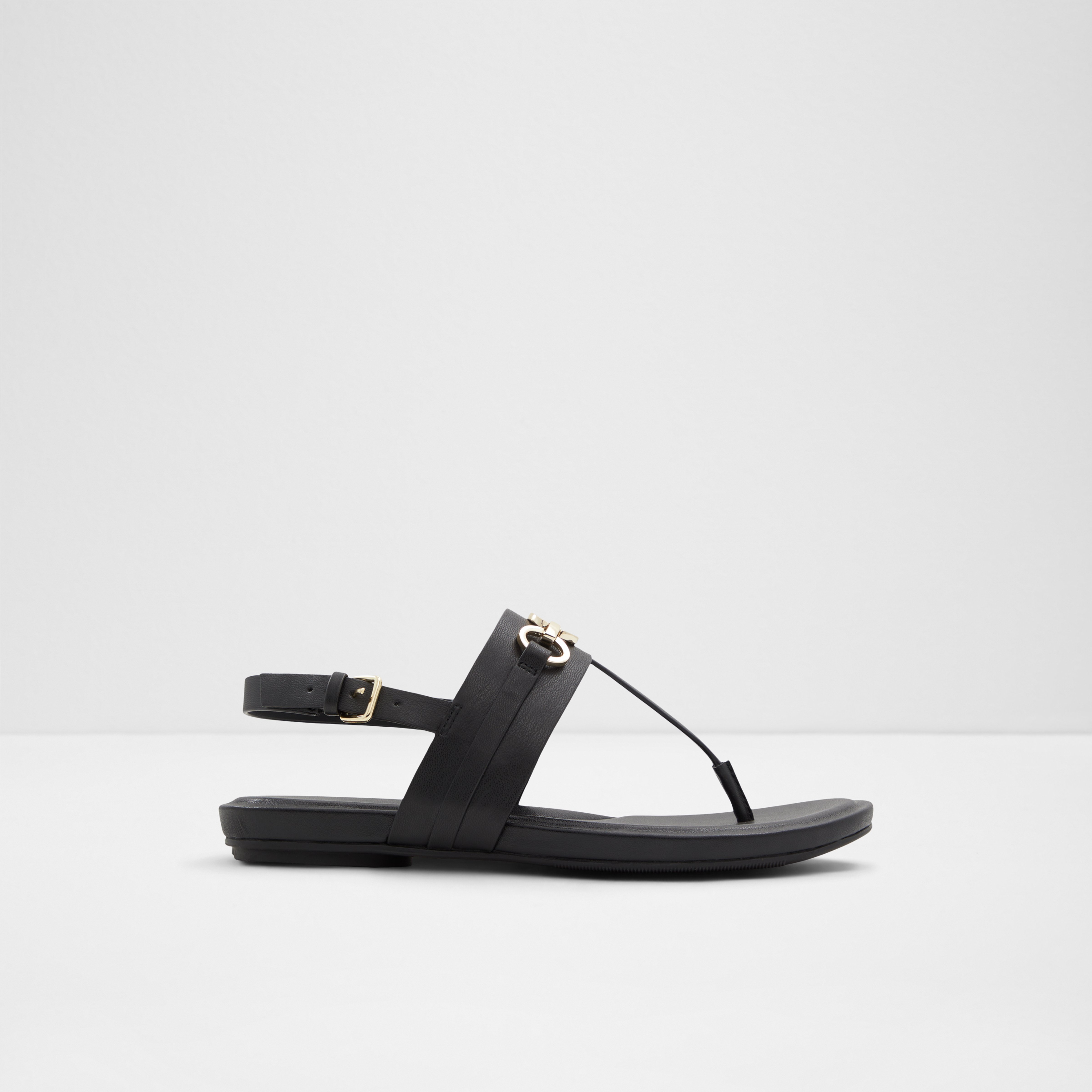 Deveteriel-In Women's Black Flat Sandals