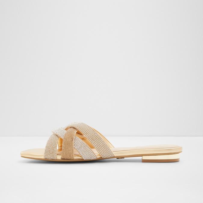 Corally Women's Gold Flat Sandals image number 3