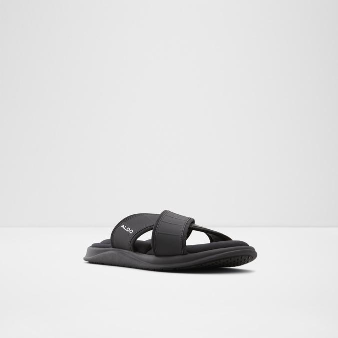 Dossio Men's Black Cross Strap Sandals image number 3