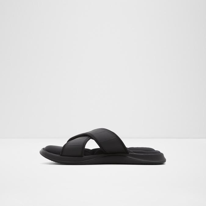 Dossio Men's Black Cross Strap Sandals image number 2