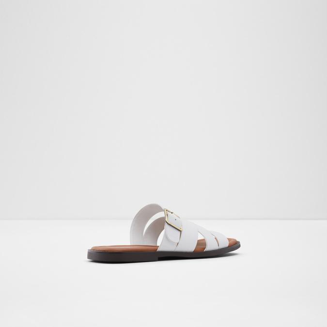 Dampel Men's White Cross Strap Sandals