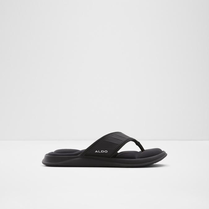 Rassen Men's Black Thong Sandals
