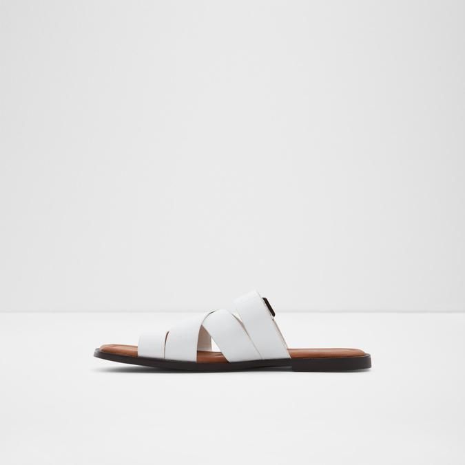 Dampel Men's White Cross Strap Sandals image number 2
