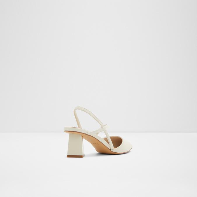 Suzette Women's White Block Heel Shoes
